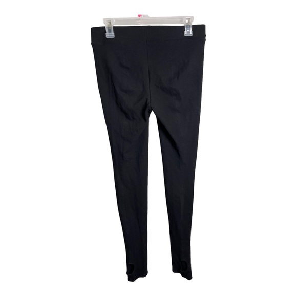 Vince Black Leggings Pants Stirrup Ribbed Knit Pull On Stretch Size Large - Picture 2 of 11